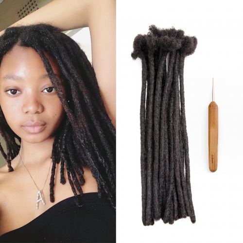0.8CM Exyhair Afro Kinky 100% Human Hair Crochet Dreadlock Extensions ( Free crochet hook + Free shipping)