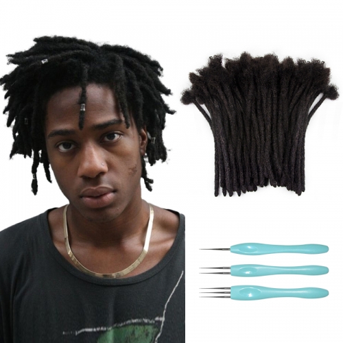 4 Inch Hot Style High Quality Afro Kinky Human Hair Crochet Dreadlock Extensions ( Free crochet hook + Free shipping)