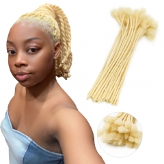 100% Human Hair Dreadlocks Extensions Blonde #613 Handmade Loc Crochet Braiding ( Free crochet hook + Free shipping)