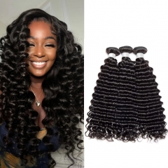 3 Bundle Deep Wave Hair 100% Unprocessed Virgin Human Hair Natural Color Brazilian Peruvian Cambodian Eurasian Indian Hair