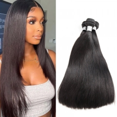 3 Bundles Straight 100% Virgin Human Hair Natural Color Brazilian Peruvian Cambodian