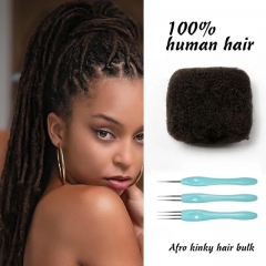 #2  Tight Afro Kinky Bulk Human Hair for Draedlock Extensions, Repair Locs, Twists and Braids