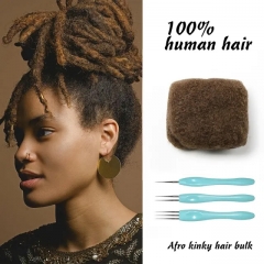 #30 Tight Afro Kinky Bulk 100% Human Hair for Ideal to Make/ Repair Afro Hair Braids, Dreadlocks Extension, Afro Twist