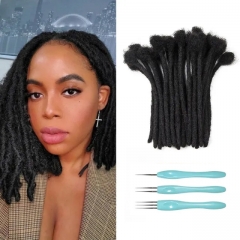 8 Inch Hot Style High Quality Afro Kinky Human Hair Crochet Dreadlock Extensions ( Free crochet hook + Free shipping)