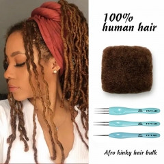 #33 Tight Afro Kinky Bulk 100% Human Hair for Ideal to Make/ Repair Afro Hair Braids, Dreadlocks Extension, Afro Twist