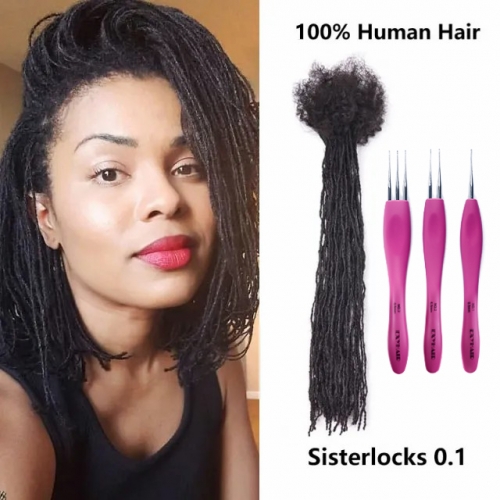 Micro Faux Locs Crochet Hair, Sister Mini (0.1 cm) Afro Locks Braids Styles ( Free crochet hook + Free shipping)