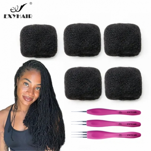 20 inch Afro Kinky Bulk Human Hair for Making Dreadlocks / Repair Afro Hair Braids