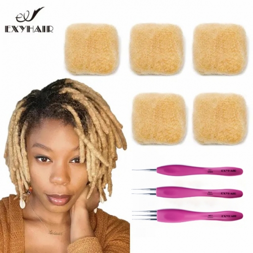 #613 Tight  Afro Kinky Bulk Human Hair for Draedlock Extensions, Repair Locs, Twists and Braids