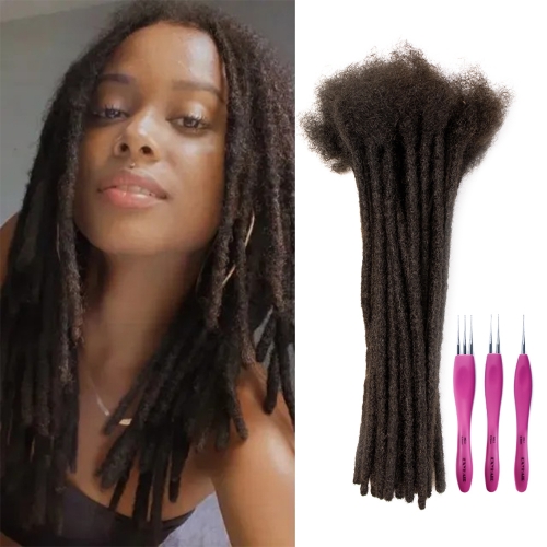 #2 Loc Extensions Human Hair for Man/Women Handmade Permanent Soft Locs with Needle