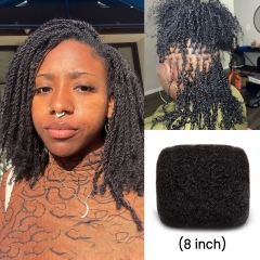 8 inch Tight Afro Kinky Bulk 100% Human Hair for Dreadlocks Twisting and Braiding, Afro Twist, with Crochet Hook