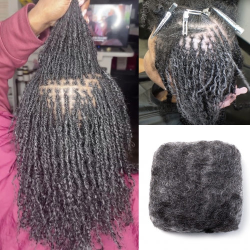 #Salt and Pepper Tight Afro Kinky Bulk 100% Human Hair for Ideal to Make/ Repair Afro Hair Braids, Dreadlocks Extension, Afro Twist, with Crochet Hook