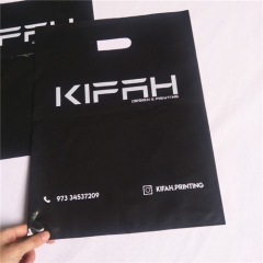 Custom Logo Design Printed biodegradable Punch Hole Handle Shopping Plastic Die Cut Bags