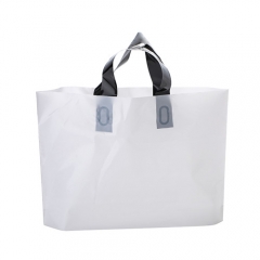 Custom Design logo printed fashion biodegradable plastic handle bags with color printed shopping bags