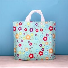 Custom new type biodegradable cheap soft loop tote shopping plastic carry bag