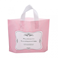 Custom printed biodegradable plastic soft Loop tote plastic shopping bag gift bag