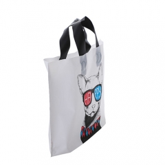 Cheap custom printed logo clothing biodegradable carry shopping tote plastic bag