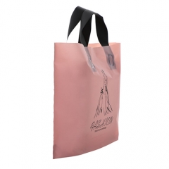 High quality biodegradable poly plastic soft loop tote shopping packaging bag with custom print logo