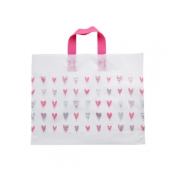 Custom LDPE Biodegradable Handle Plastic Bag Custom tote Shopping Plastic Bag With Logo