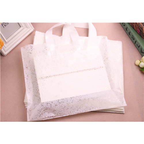 Custom printed biodegradable plastic soft Flexi-Loop tote shopping bag gift bag