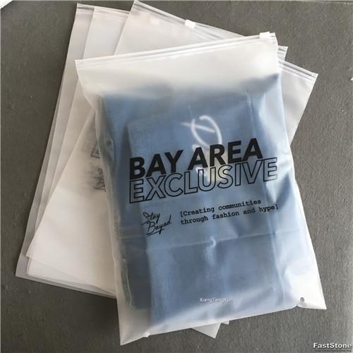 Guangzhou Lefeng Factory Custom Logo Frosted Zipper Bag With Own Logo Poly Packaging Clothing Zip Bag