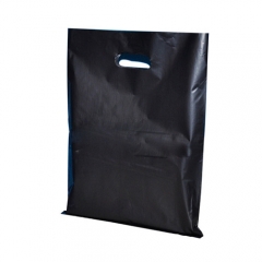 Blank white die-cut plastic bag handle hole mockup, gray background Stock  Photo - Alamy