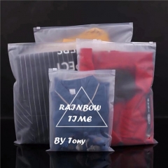 High quality PE garment packaging zipper bag,Luxury cpe packaging Clothing underwear socks plastic frosted zipper bags