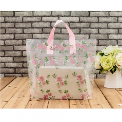 Custom Own Logo Biodegradable PE soft loop tote Plastic Shopping Bag