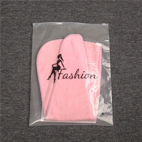 CPE Slider Luxury Custom Logo Clear zipper Packaging Bags Matte Zipper Bag For Clothing Garment Grade Packing