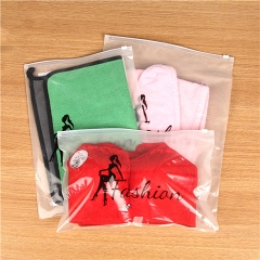Custom LOGO frosted/Transparent zip lock plastic zipper bags, underwear zipper swimming clothes packaging bag