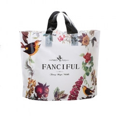 Custom Own Logo Biodegradable PE soft loop tote Plastic Shopping Bag