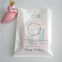 Custom printed logo pink plastic shopping bags die cut plastic bag