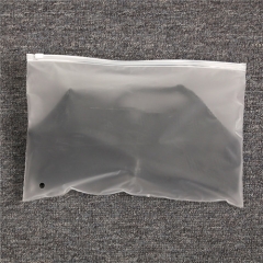 China Supplier Custom Logo Clothing Small Poly Plastic CPE Underwear zipper Frosted Bag