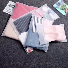 Luxury cpe packaging Clothing underwear socks plastic frosted zipper bags,high quality PE garment packaging zipper bag