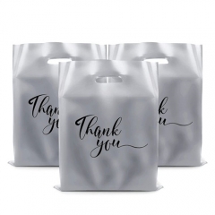 Custom Printed Logo Reusable Die Cut Handles Promotional Packaging Plastic Bag