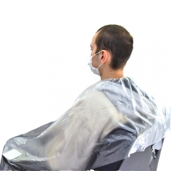 Wholesale Disposable PE Transparent Cape Plastic Barber Cape For Hair Salon