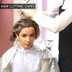 Plastic PE Barbershop Waterproof Apron Hair Cut Cape Hairdressing Disposable Barber Capes