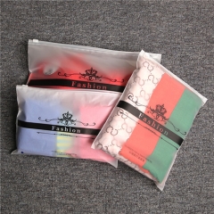 CPE Slider Luxury Custom Logo Clear zipper Packaging Bags Matte Zipper Bag For Clothing Garment Grade Packing