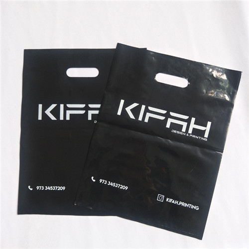 Custom Logo Design Printed LDPE HDPE Die cut handle Plastic Bag