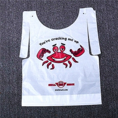 Custom Printed Seafood Restaurant Adult Disposable Paper Plastic Lobster Bibs Adult Novelty Bibs