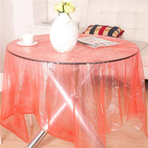 Lefeng Factory Wholesale Various Widely Used Rose Gold Plastic Round Table Covers Plastic Disposable Table Cloth
