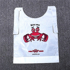 Lefeng Manufacturer Custom Lobster Logo Crab Logo Printing Disposable Restaurant Bib Custom Bibs Plastic