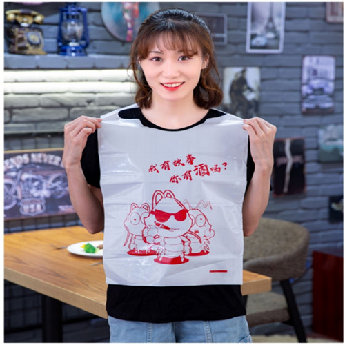 Lefeng Manufacturer Custom Printed Disposable Bibs Adult Sea Food Crab Lobster Plastic Disposable Restaurant Bib