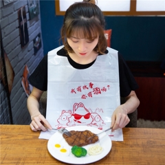 Lefeng Factory Wholesale Disposable Plastic Adult Bib Apron Disposable Printed Red Crab Plastic Bib For Restaurant