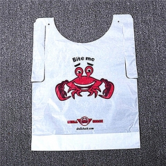 2021 Manufacturer Custom Disposable Plastic Pe Crab Lobster Adult Bib Disposable Printed Red Crab Plastic Bib