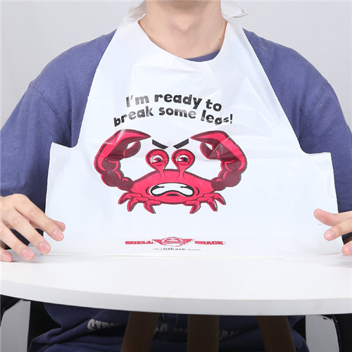 Disposable Restaurant Bib Custom Printed Disposable Adults Bibs PE Bib Apron