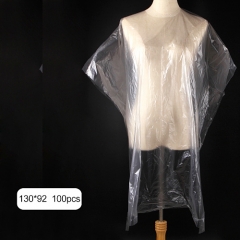 Custom Wholesale Transparent Disposable Waterproof PE Disposable Salon Hairdressing Barber Capes