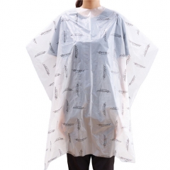 Custom Disposable Transparent Salon Pe Waterproof Shawl Capes For Barber Shop Hairdressing Perm Hair 120 * 150cm