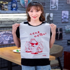 Guangzhou Lefeng Manufacturer Produce Disposable Plastic Pe Crab Lobster Bib White Bib Apron Waterproof