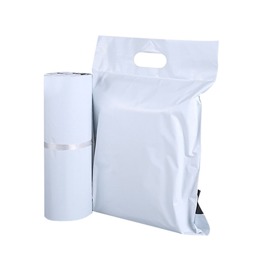 White Poly Bag Die Cut Shipping Mailers Poly Mailers Mailing Bag With Logo Handle