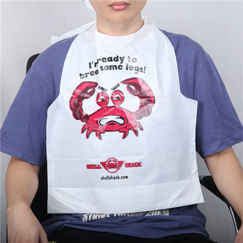 Custom Lobster Crab Dinning Sea Food Apron Disposable Plastic Restaurant Adults Bibs Manufacturer